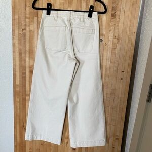 Oat brand cream cropped wide leg pants